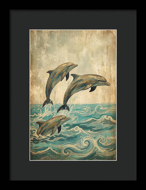 Dolphins Leaping From Turquoise Ocean
