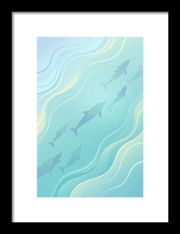 Dolphins Swimming In Tranquil Waters