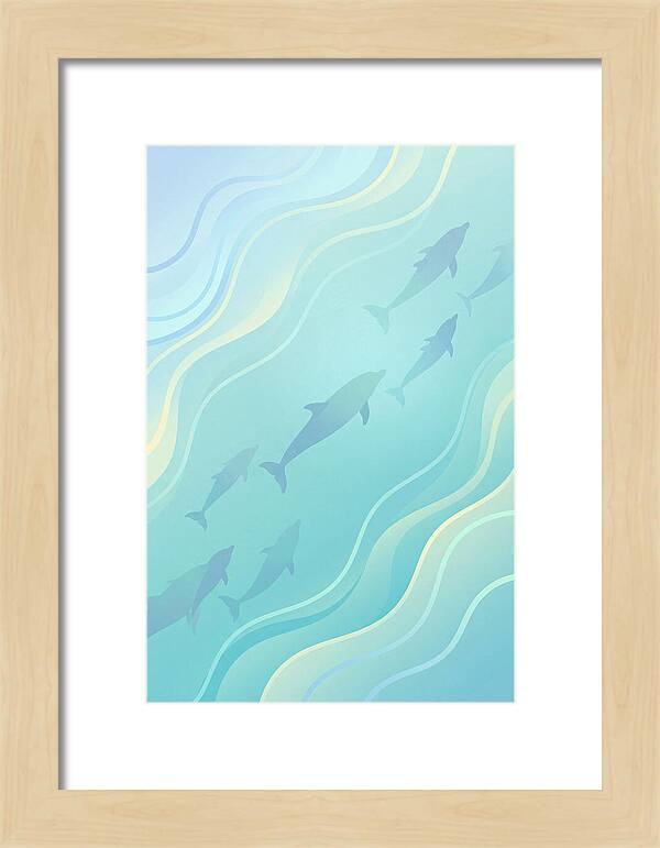 Dolphins Swimming In Tranquil Waters