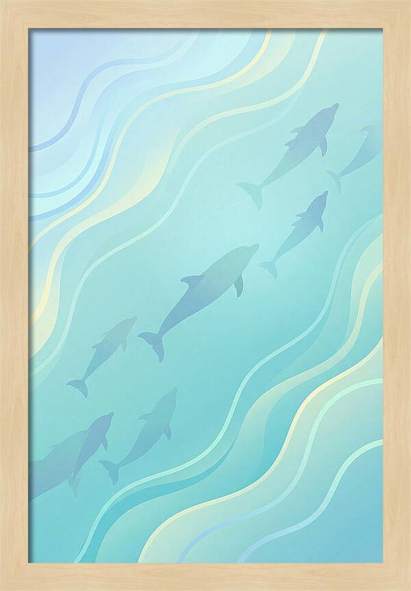 Dolphins Swimming In Tranquil Waters