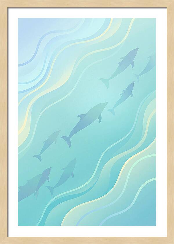 Dolphins Swimming In Tranquil Waters