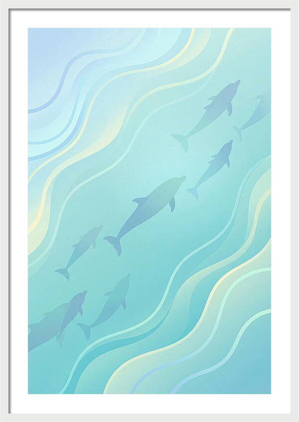 Dolphins Swimming In Tranquil Waters