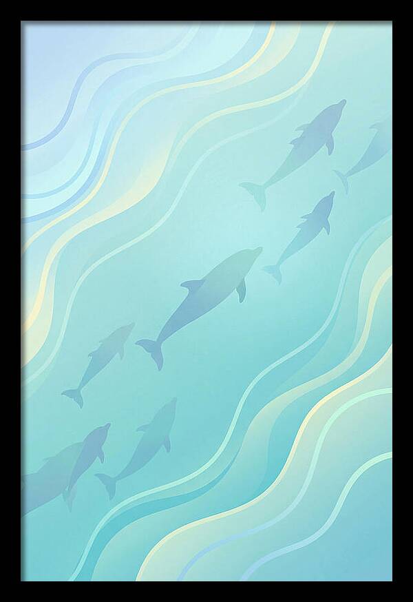 Dolphins Swimming In Tranquil Waters
