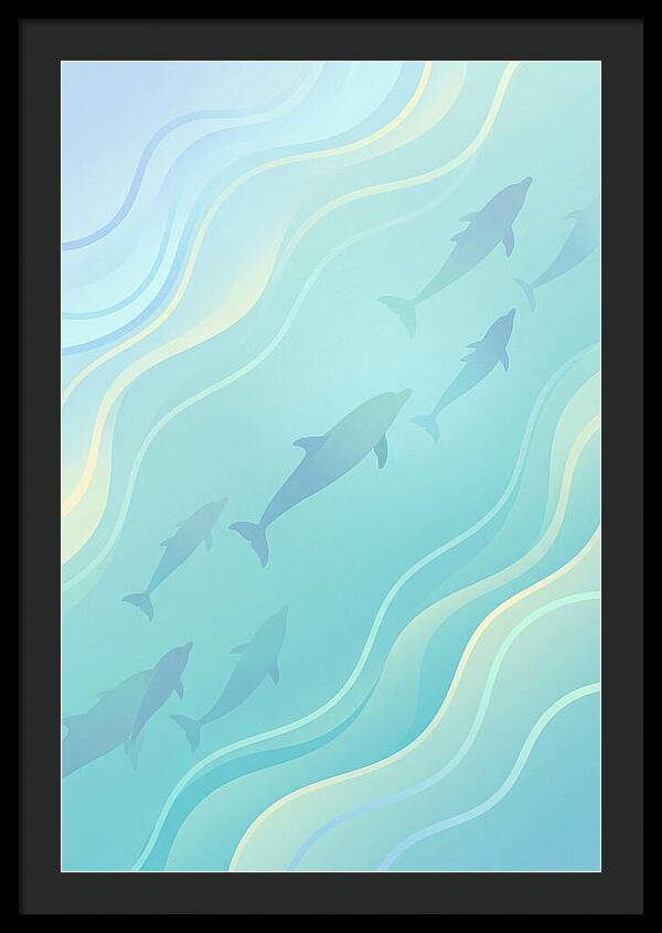 Dolphins Swimming In Tranquil Waters