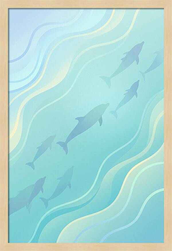 Dolphins Swimming In Tranquil Waters