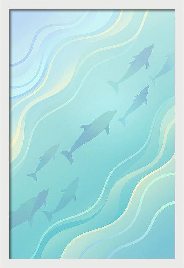Dolphins Swimming In Tranquil Waters