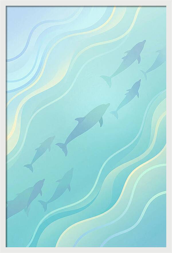 Dolphins Swimming In Tranquil Waters