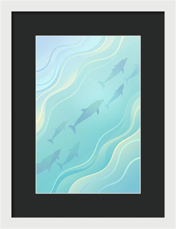 Dolphins Swimming In Tranquil Waters