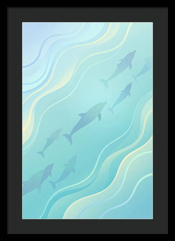 Dolphins Swimming In Tranquil Waters