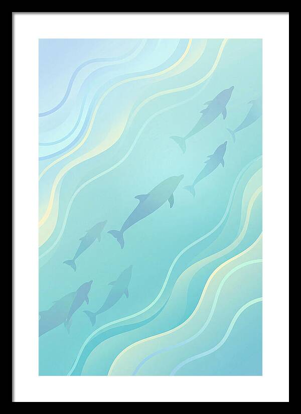 Dolphins Swimming In Tranquil Waters