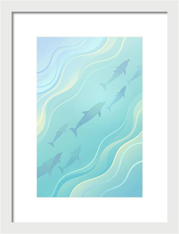 Dolphins Swimming In Tranquil Waters