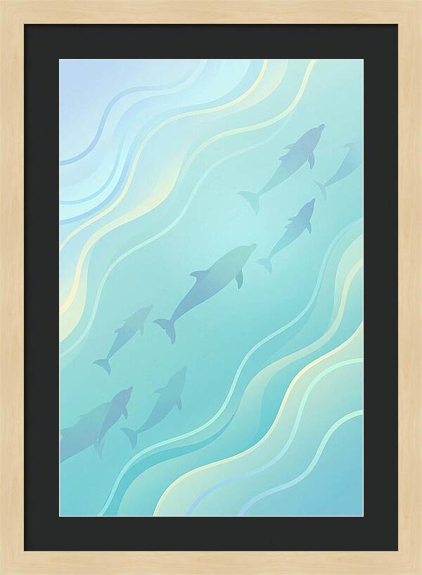 Dolphins Swimming In Tranquil Waters