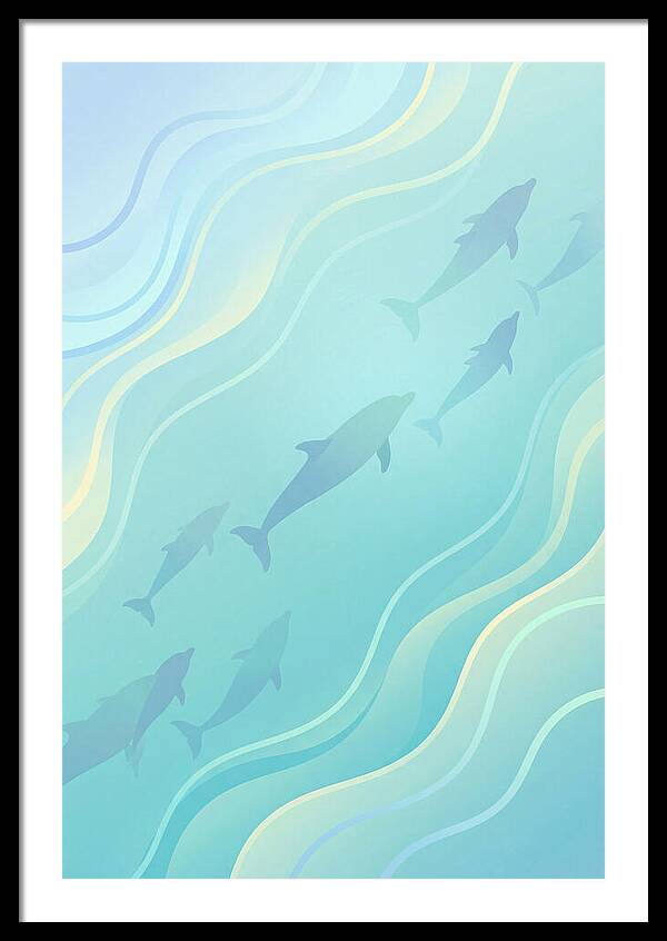 Dolphins Swimming In Tranquil Waters