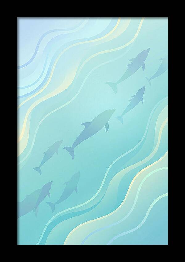 Dolphins Swimming In Tranquil Waters