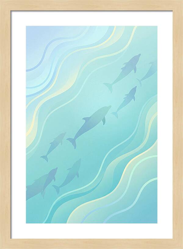 Dolphins Swimming In Tranquil Waters