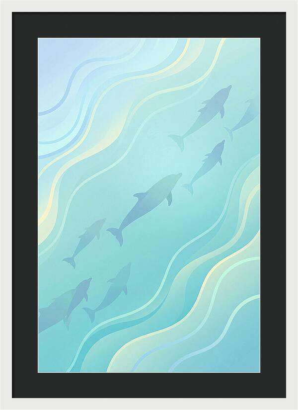 Dolphins Swimming In Tranquil Waters