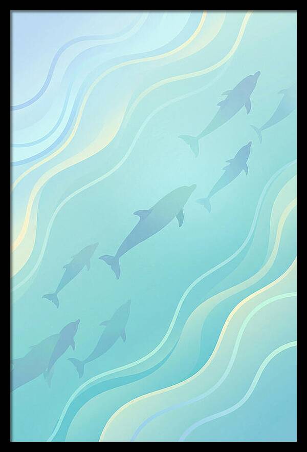 Dolphins Swimming In Tranquil Waters