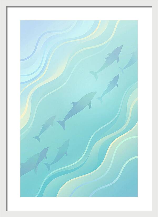 Dolphins Swimming In Tranquil Waters