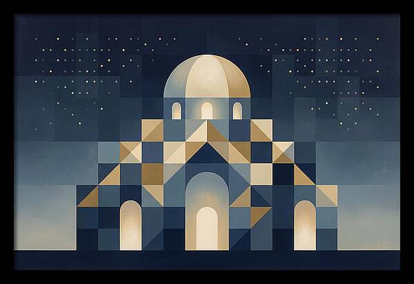 Domed Building Beneath Starry Sky