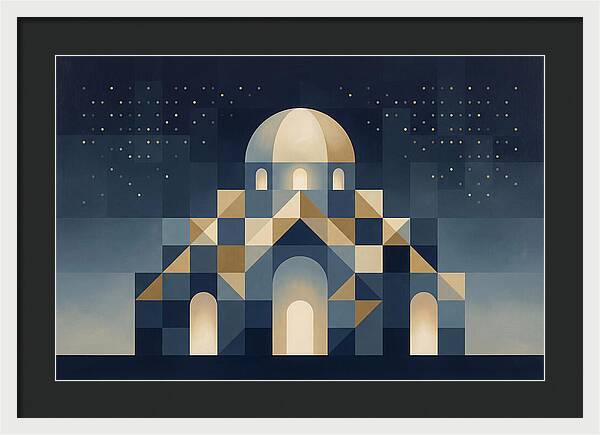 Domed Building Beneath Starry Sky