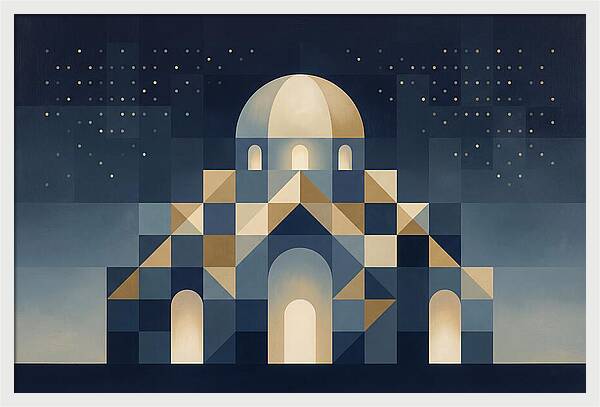 Domed Building Beneath Starry Sky