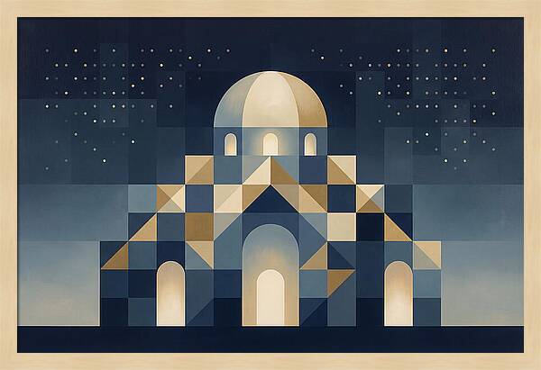 Domed Building Beneath Starry Sky