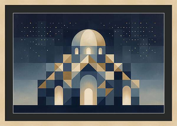 Domed Building Beneath Starry Sky