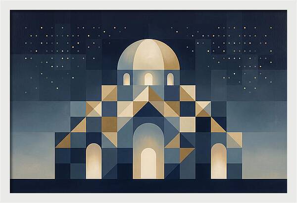 Domed Building Beneath Starry Sky
