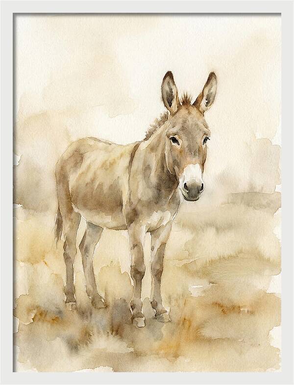 Donkey In Soft Watercolor