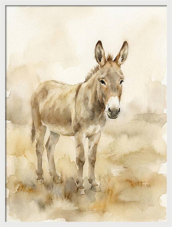 Donkey In Soft Watercolor