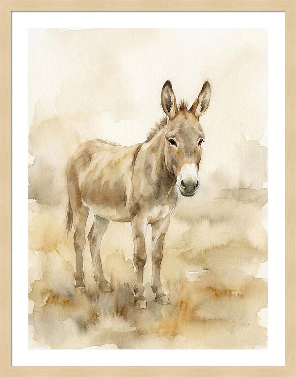 Donkey In Soft Watercolor