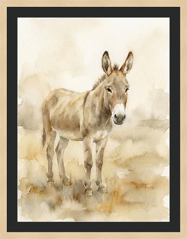 Donkey In Soft Watercolor