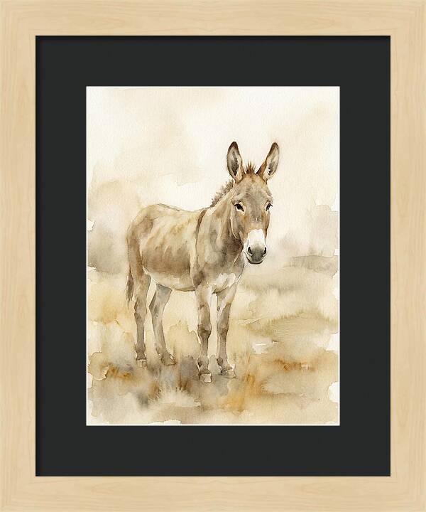 Donkey In Soft Watercolor