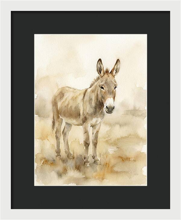 Donkey In Soft Watercolor