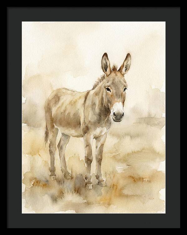 Donkey In Soft Watercolor