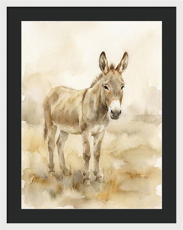 Donkey In Soft Watercolor
