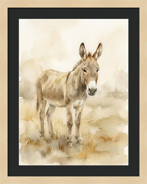 Donkey In Soft Watercolor