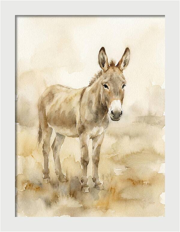 Donkey In Soft Watercolor