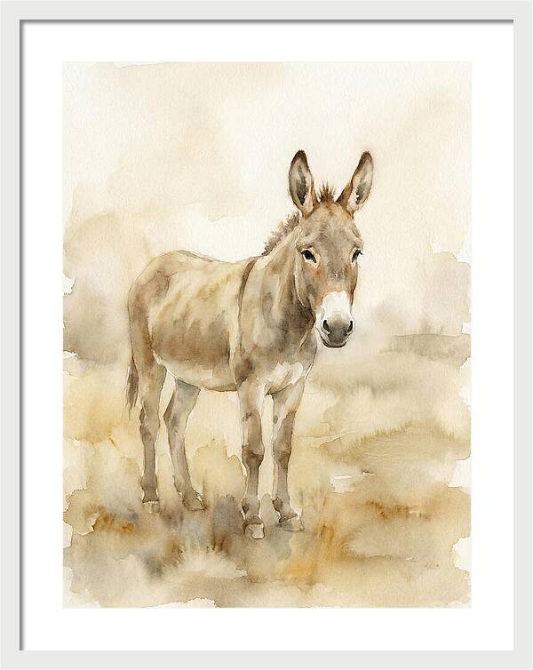 Donkey In Soft Watercolor