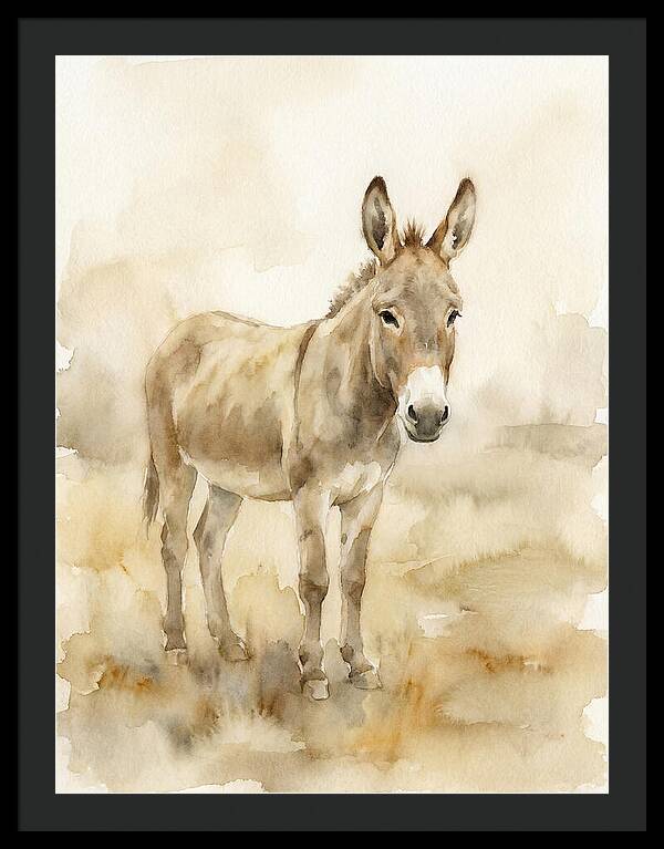 Donkey In Soft Watercolor