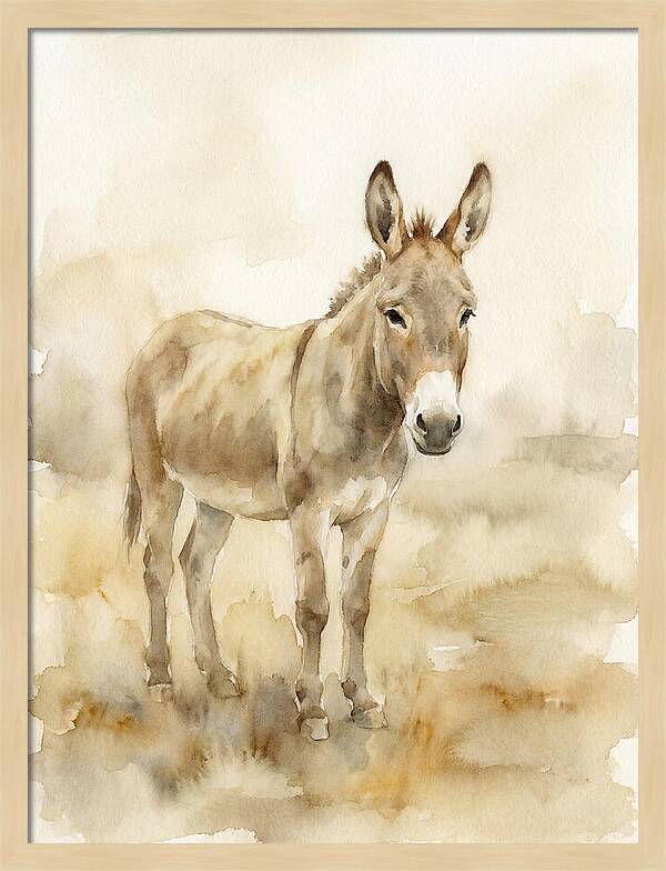 Donkey In Soft Watercolor