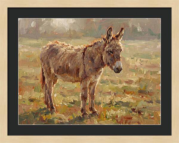 Donkey In Sunlit Pasture