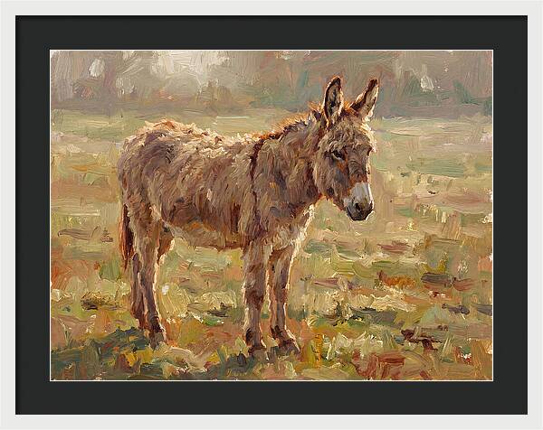 Donkey In Sunlit Pasture