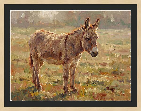 Donkey In Sunlit Pasture