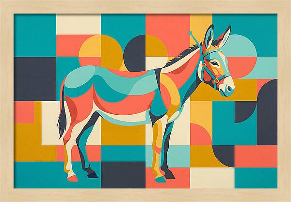 Donkey In Vibrant Geometry