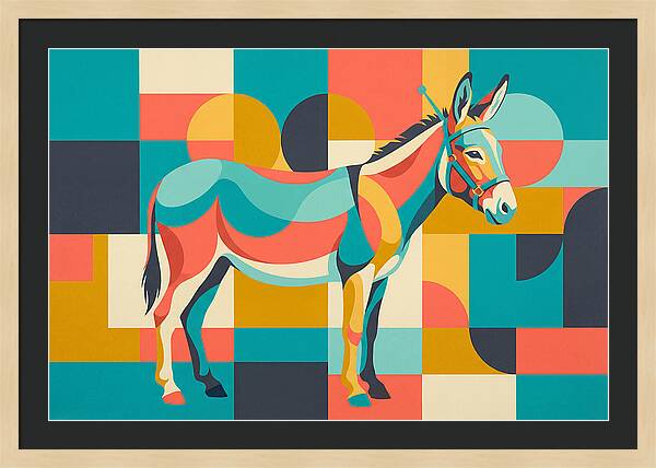 Donkey In Vibrant Geometry