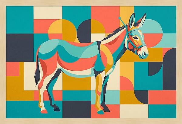 Donkey In Vibrant Geometry