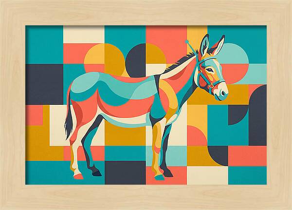 Donkey In Vibrant Geometry