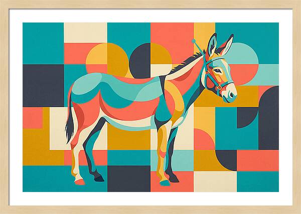 Donkey In Vibrant Geometry