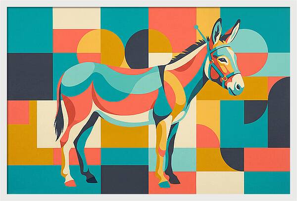 Donkey In Vibrant Geometry